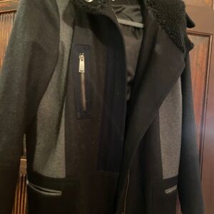 Stylish Black and Gray DKNY Coat